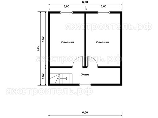 ДК-19 - каркасный дом  9х6 - планировка 2 этажа